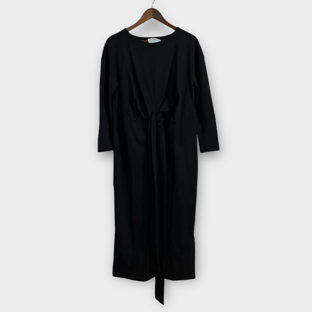Modern Citizen Black Long Sleeve Maxi Dress with Front Tie